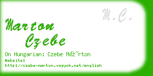 marton czebe business card